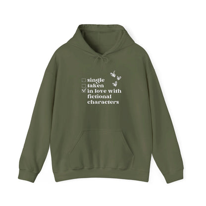 In Love with Fictional Characters: Hooded Sweatshirt - Bibliophile Bazaar