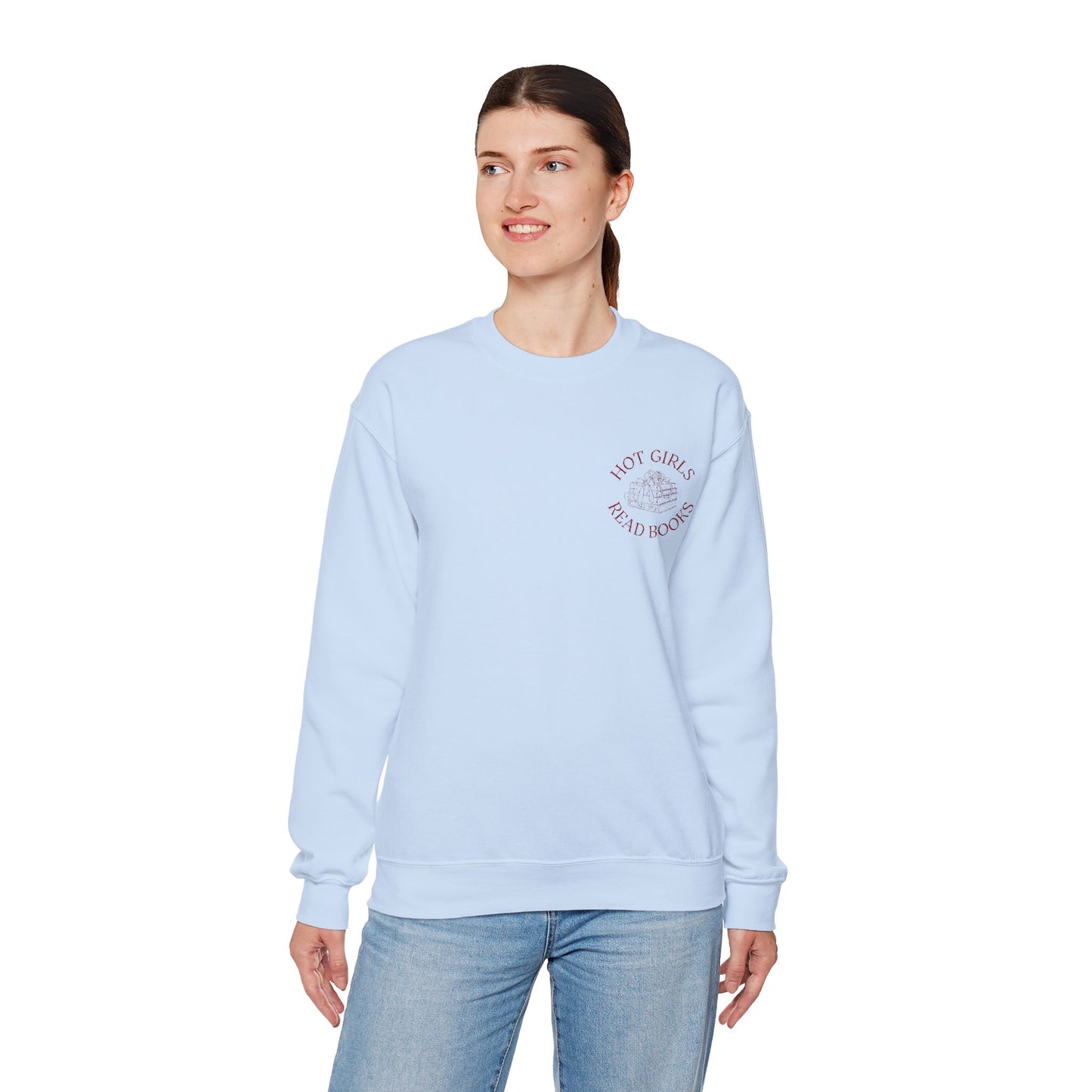 Hot Girls Read Books: Embroidered Crewneck Sweatshirt