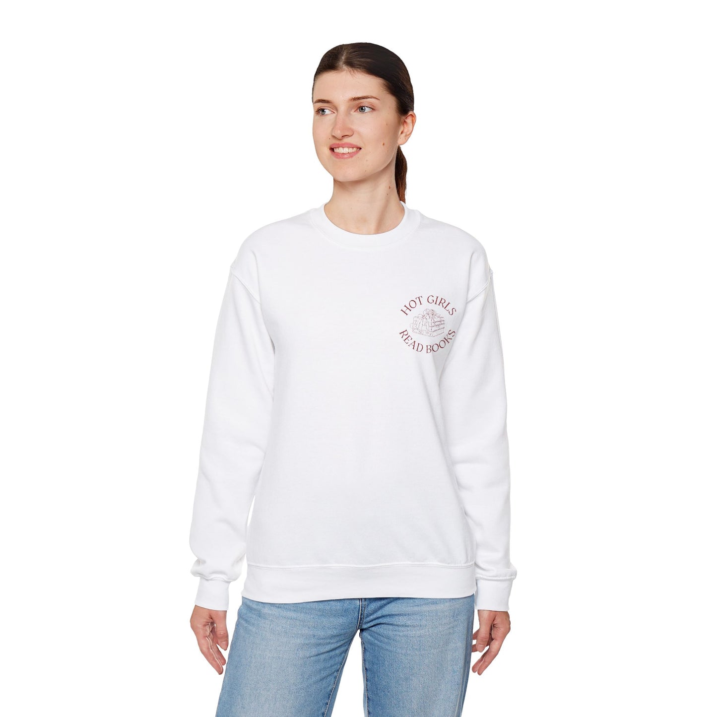 Hot Girls Read Books: Embroidered Crewneck Sweatshirt